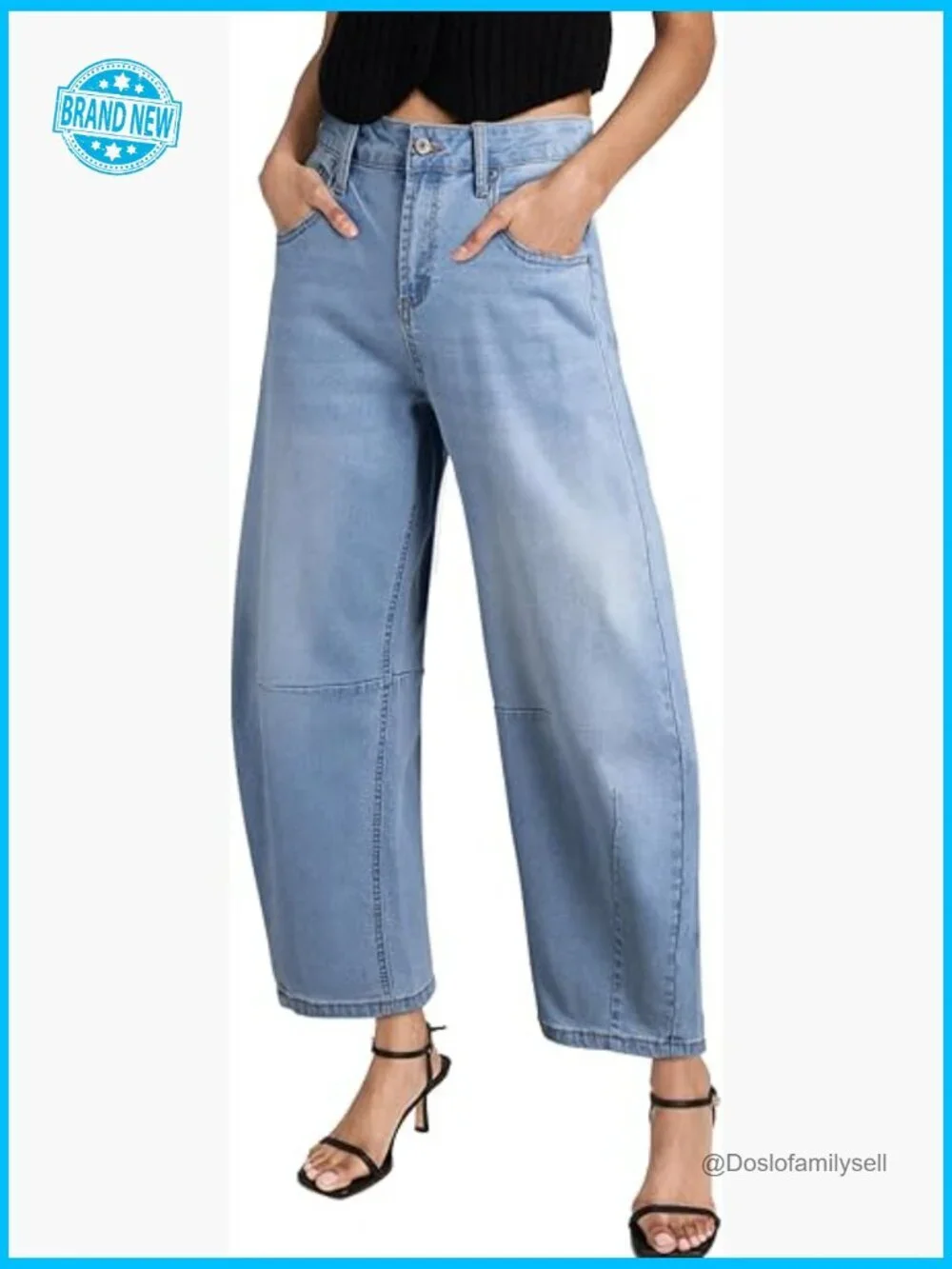 Wide Leg Baggy Y2K Barrel Jeans Mid Rise Boyfriend Denim Pants
